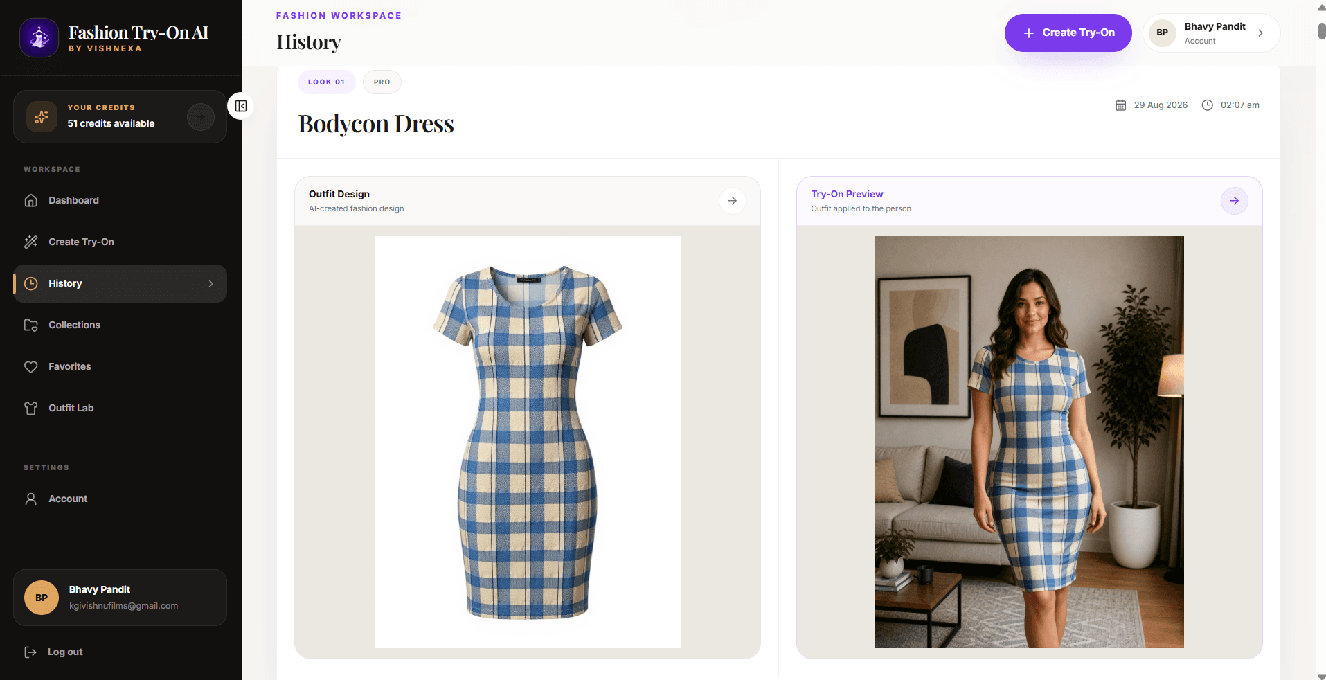 Virtual try-on result - Fashion AI Studio